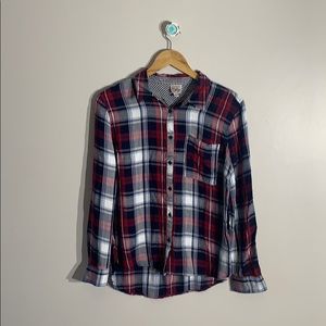 Plaid Button Down Blouse